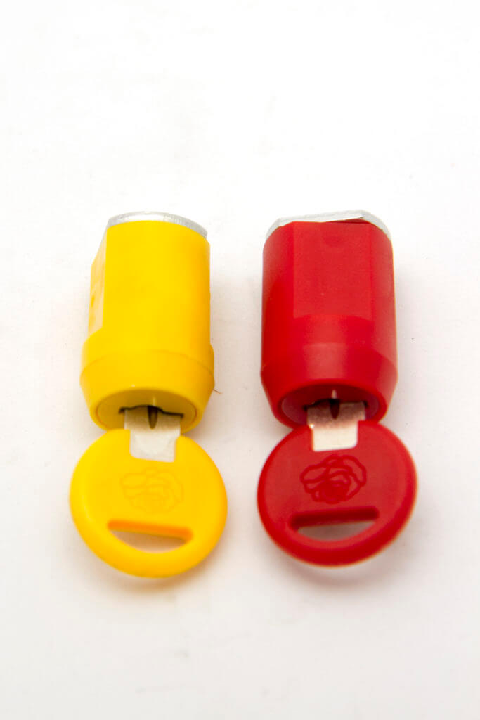 Red and Yellow Cylinder Lock